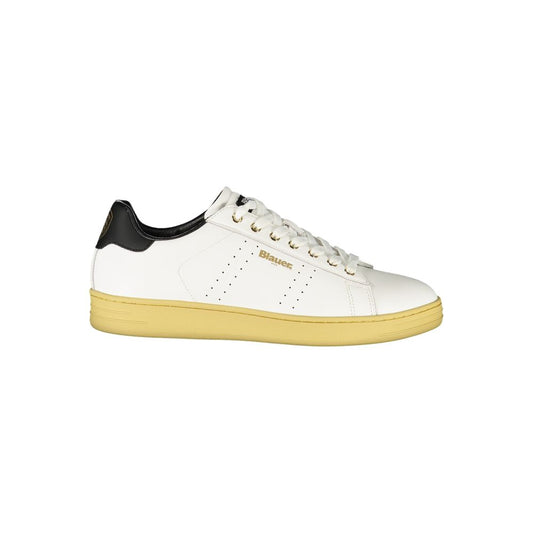 Blauer White Polyurethane Men Sneaker - ClickThatClicks 
