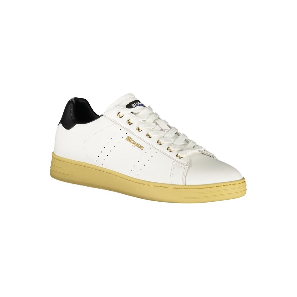 Blauer White Polyurethane Men Sneaker - ClickThatClicks 