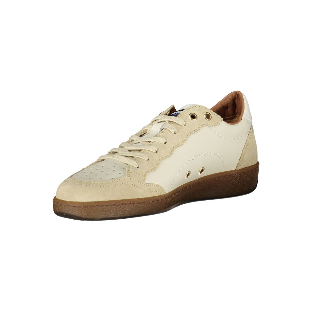 Blauer White Leather Men Sneaker - ClickThatClicks 