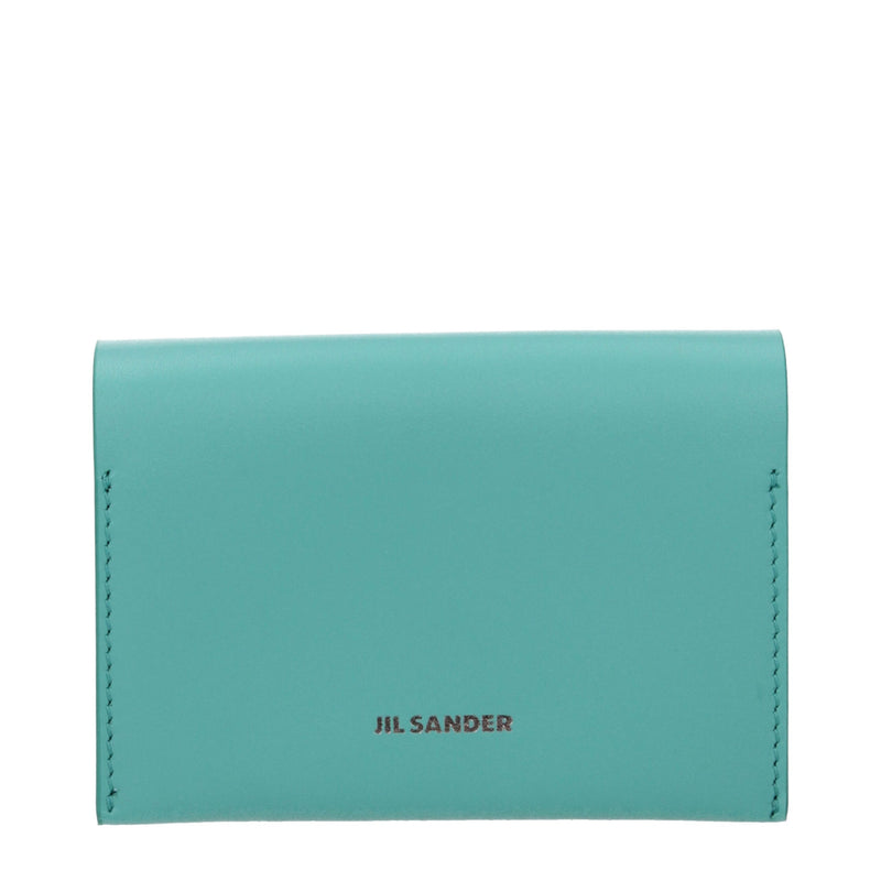 Jil Sander Green Leather Cardholder