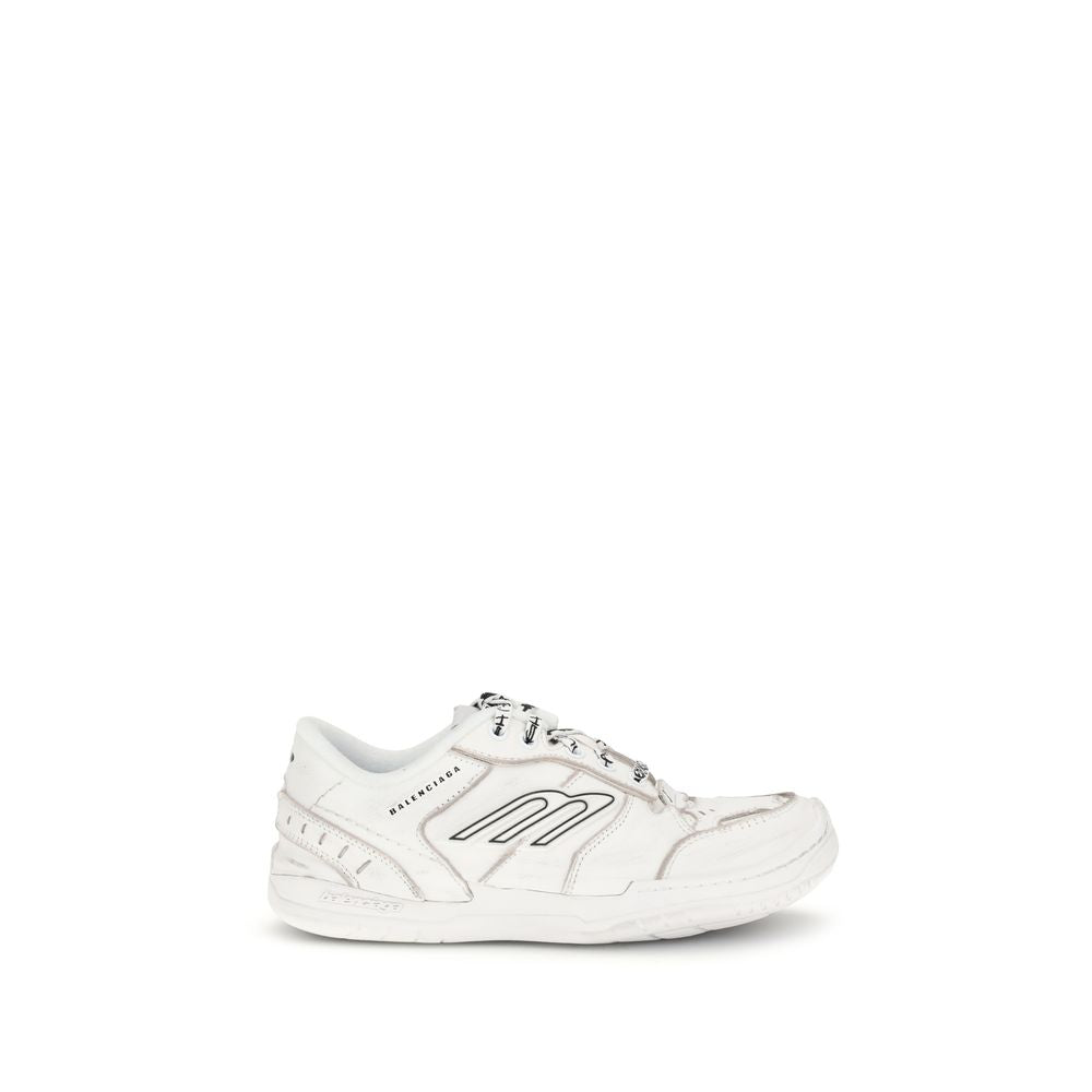 Balenciaga White Calf Leather Bos Taurus Athletic Sneakers - ClickThatClicks 