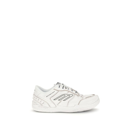 Balenciaga White Calf Leather Bos Taurus Athletic Sneakers - ClickThatClicks 