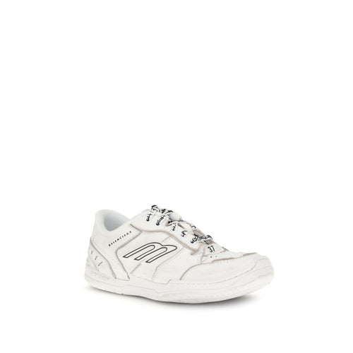 Balenciaga White Calf Leather Bos Taurus Athletic Sneakers - ClickThatClicks 