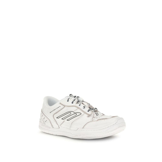 Balenciaga White Calf Leather Bos Taurus Athletic Sneakers - ClickThatClicks 
