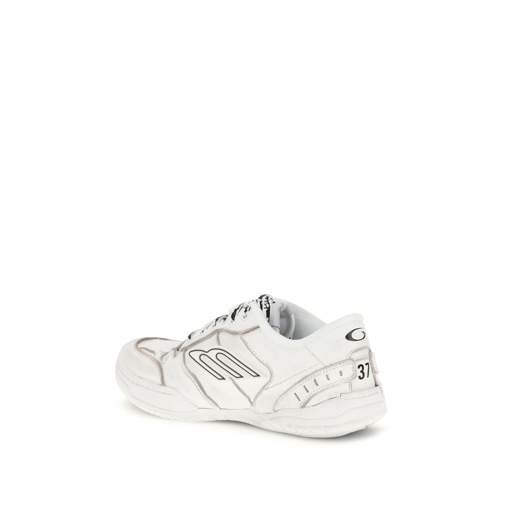 Balenciaga White Calf Leather Bos Taurus Athletic Sneakers - ClickThatClicks 