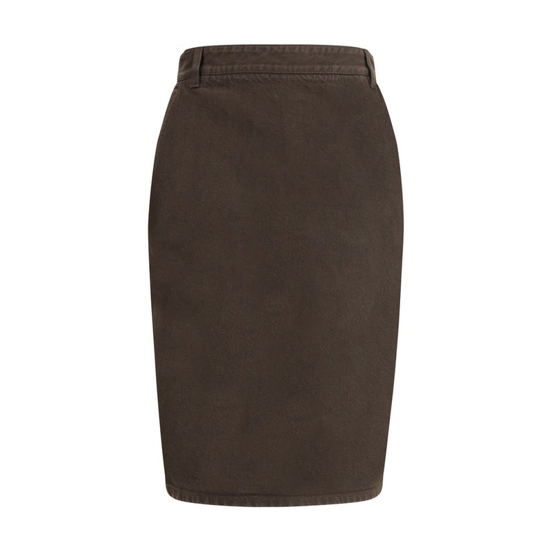 Saint Laurent Brown Denim Skirt