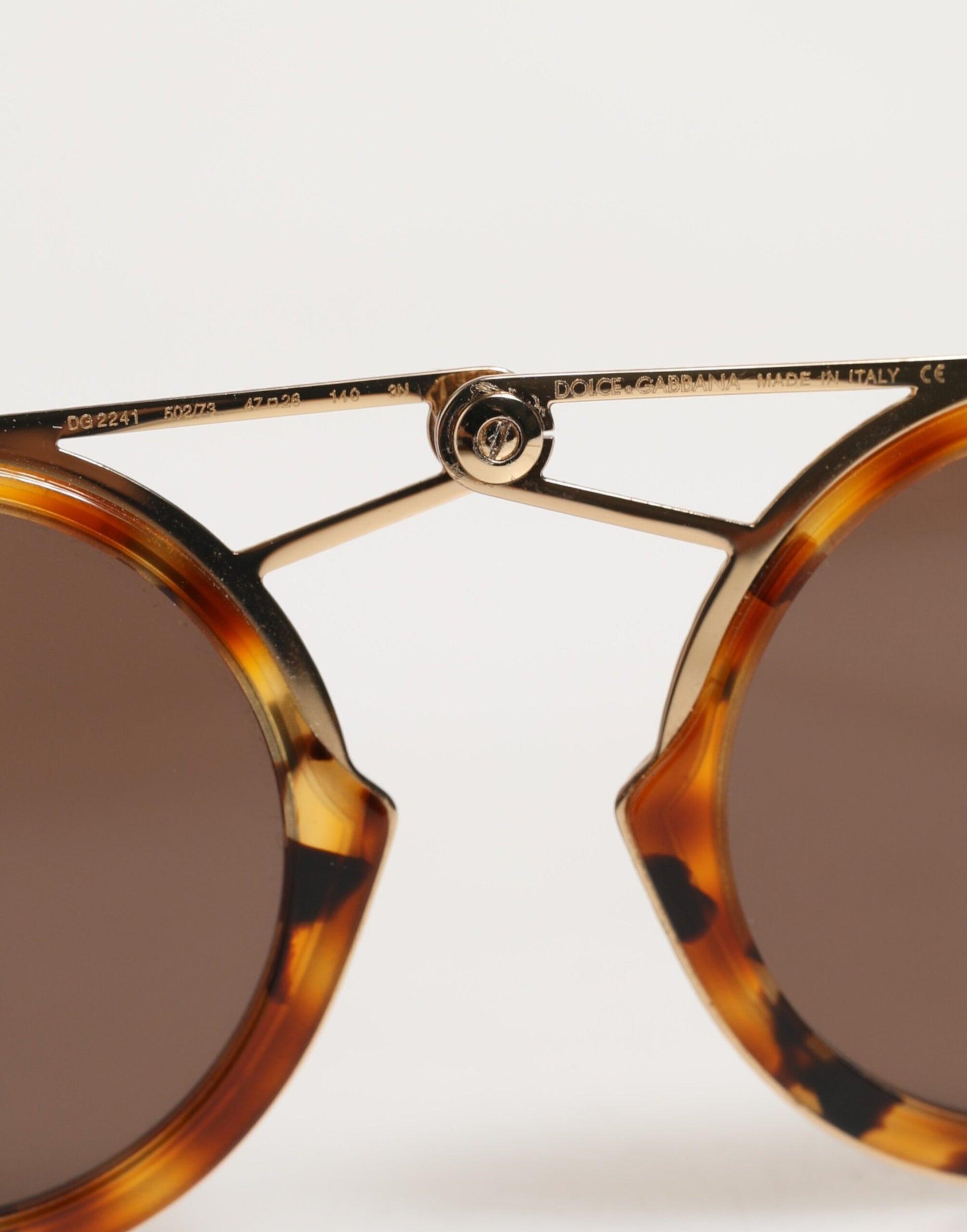 Dolce & Gabbana Gold Havana Frame DG Fatto A Mano Eyewea Sunglasses - ClickThatClicks 