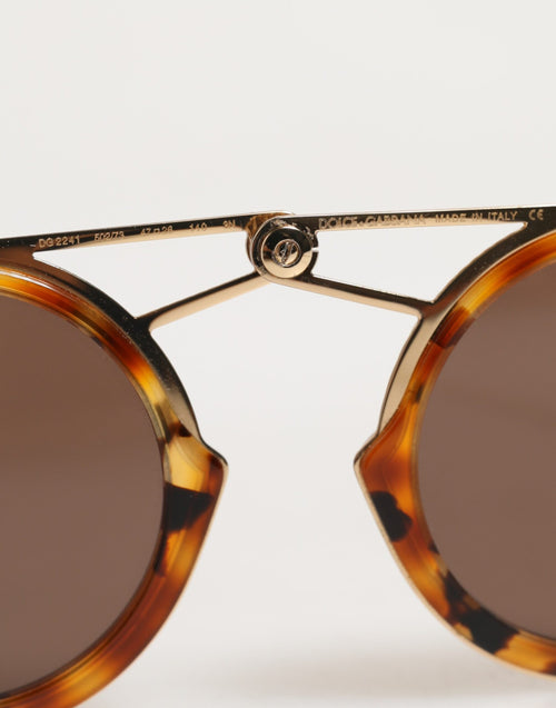 Dolce & Gabbana Gold Havana Frame DG Fatto A Mano Eyewea Sunglasses - ClickThatClicks 