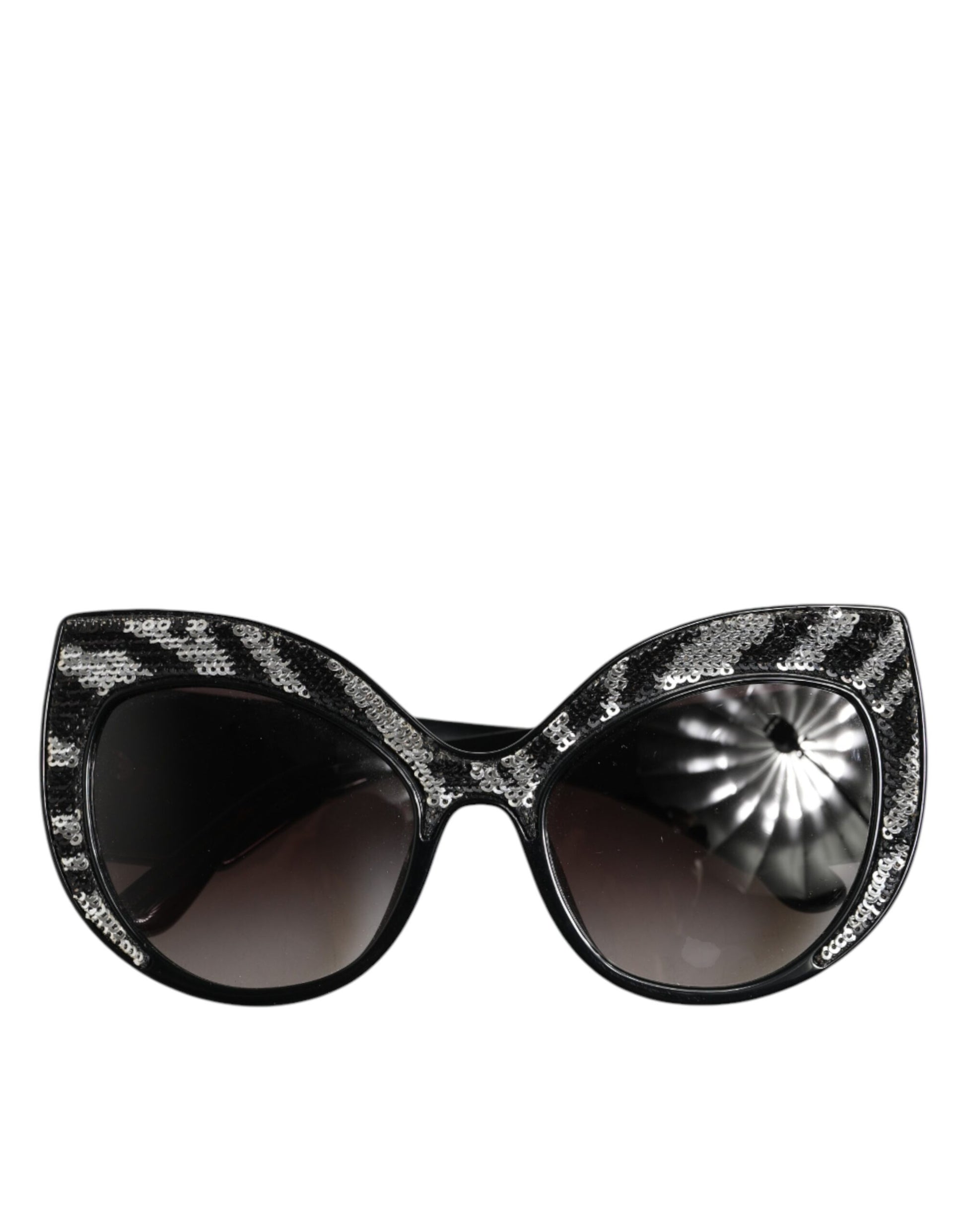 Dolce & Gabbana Black Silver Sequin Butterfly Polarized Sunglasses - ClickThatClicks 