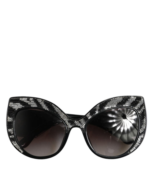 Dolce & Gabbana Black Silver Sequin Butterfly Polarized Sunglasses - ClickThatClicks 