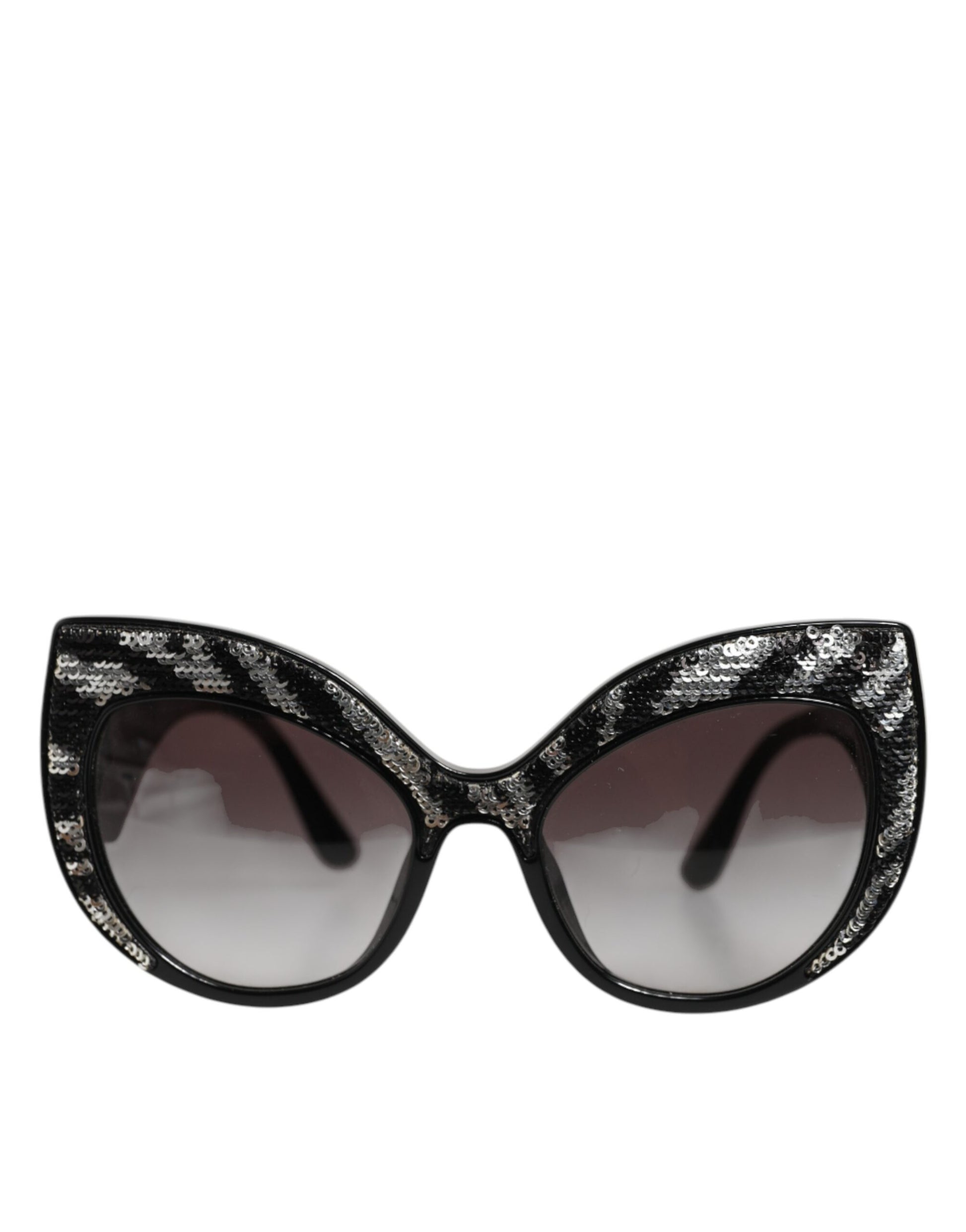 Dolce & Gabbana Black Silver Sequin Butterfly Polarized Sunglasses - ClickThatClicks 