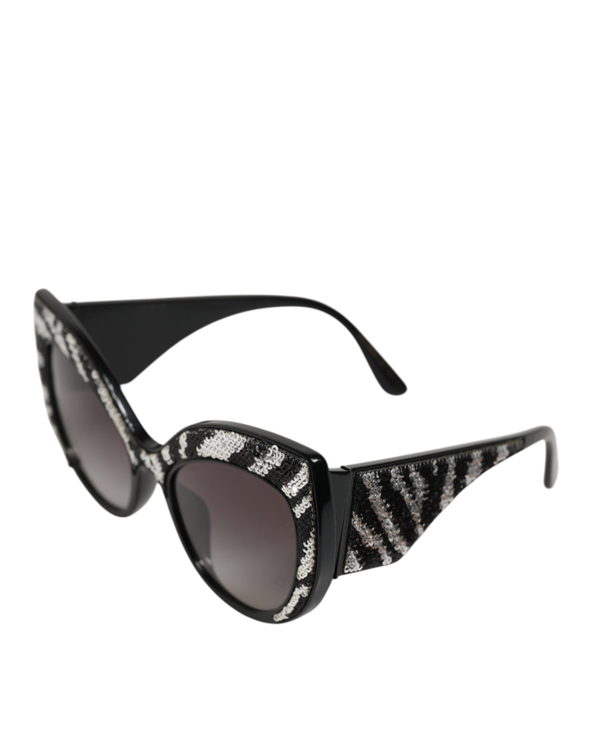 Dolce & Gabbana Black Silver Sequin Butterfly Polarized Sunglasses - ClickThatClicks 