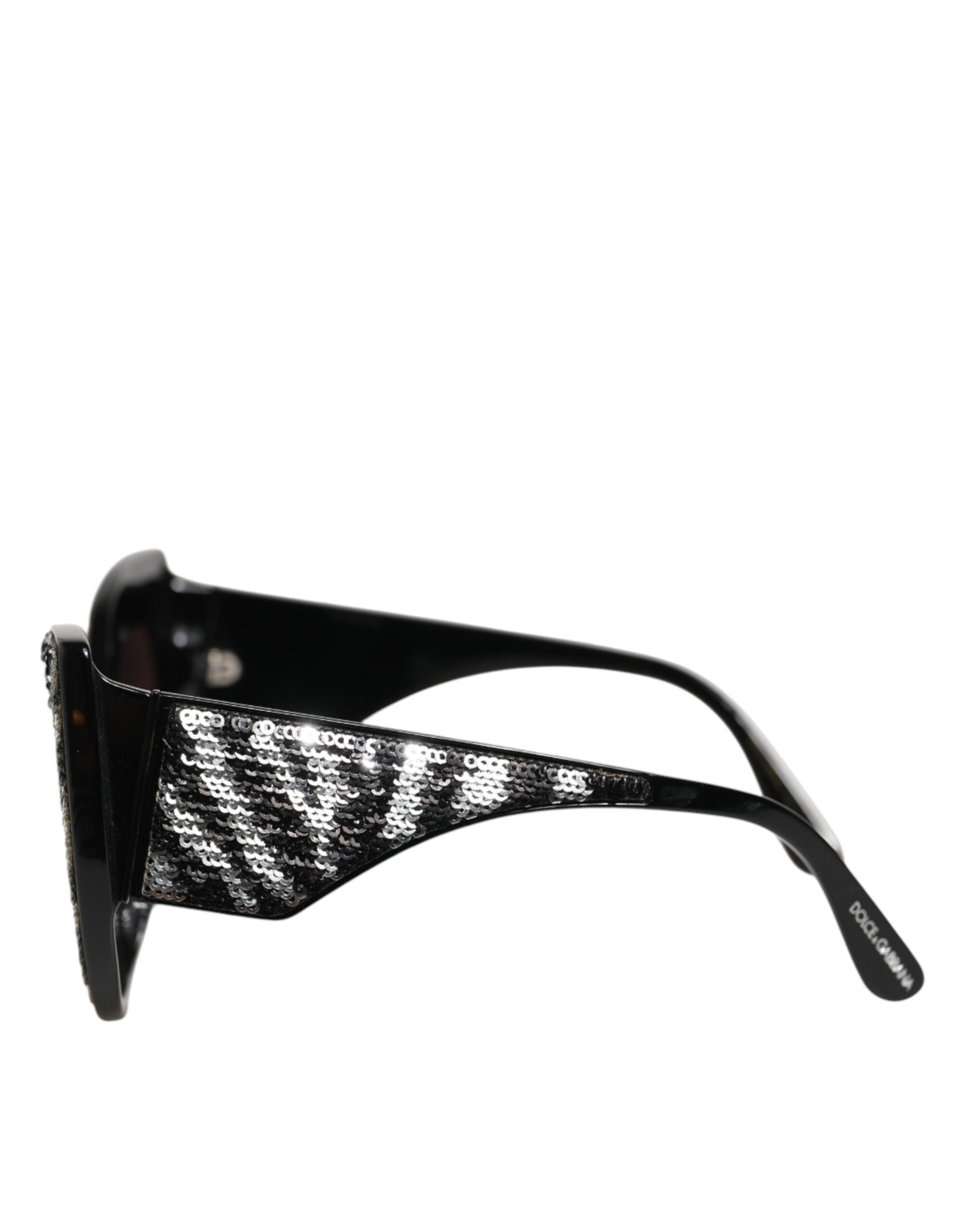 Dolce & Gabbana Black Silver Sequin Butterfly Polarized Sunglasses - ClickThatClicks 