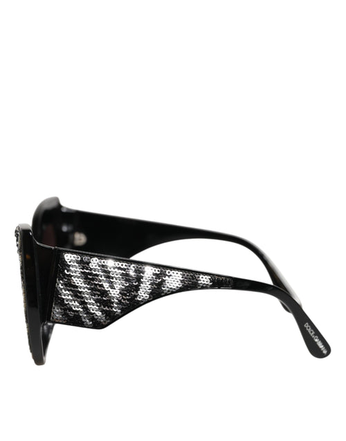 Dolce & Gabbana Black Silver Sequin Butterfly Polarized Sunglasses - ClickThatClicks 