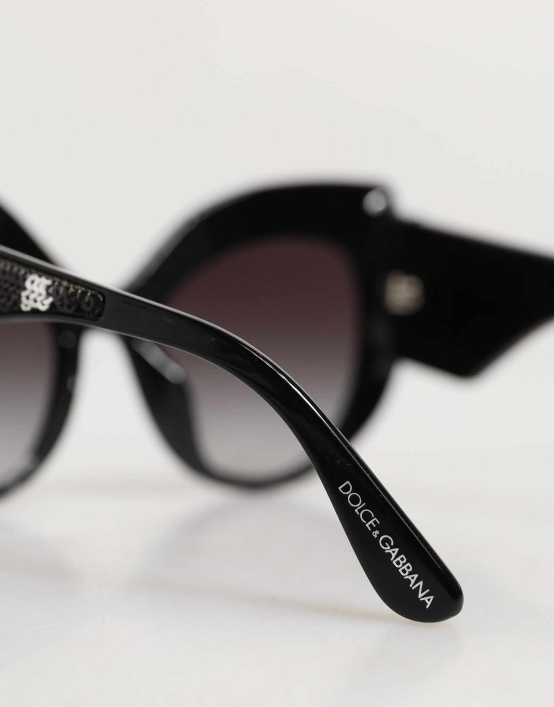 Dolce & Gabbana Black Silver Sequin Butterfly Polarized Sunglasses - ClickThatClicks 