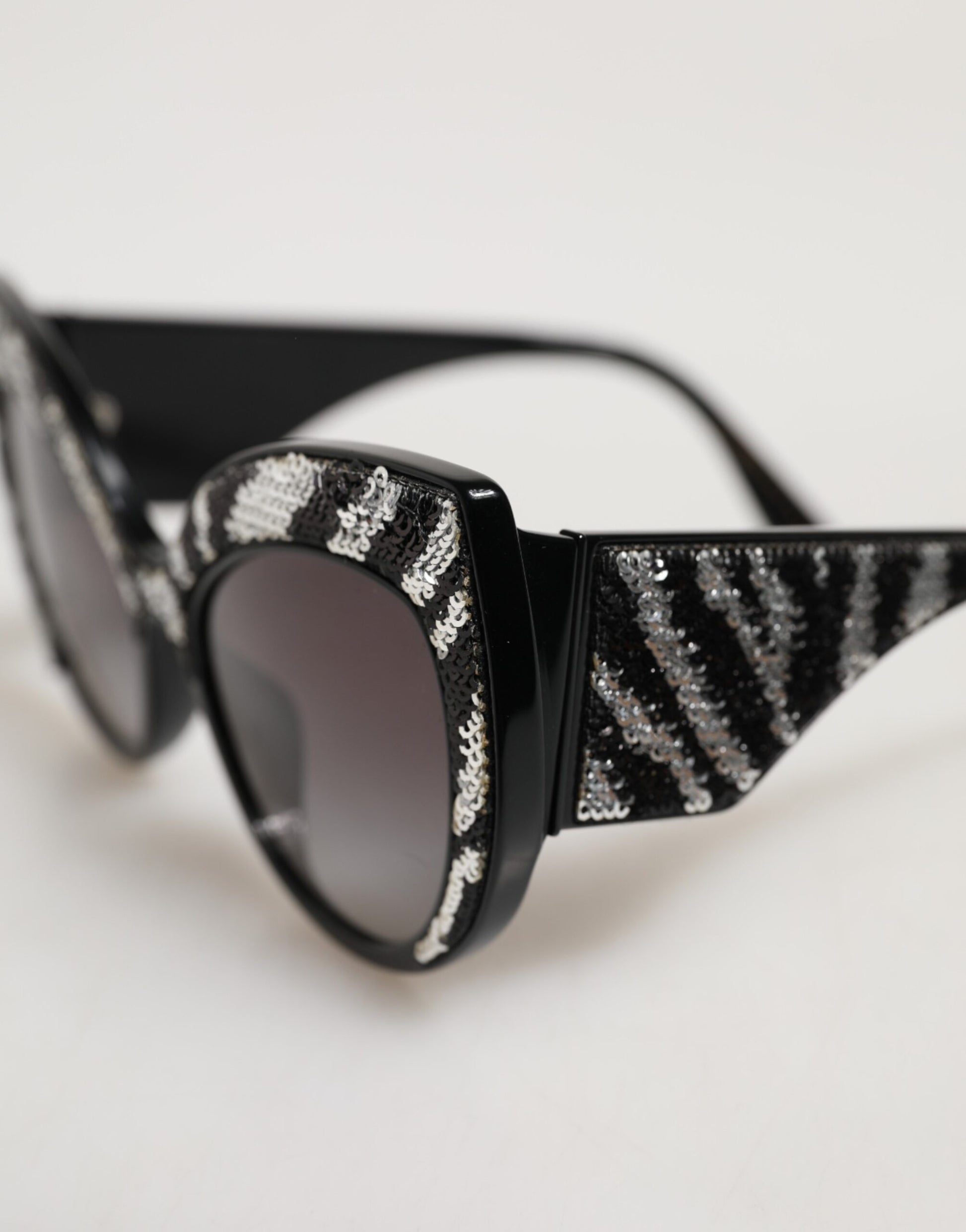 Dolce & Gabbana Black Silver Sequin Butterfly Polarized Sunglasses - ClickThatClicks 
