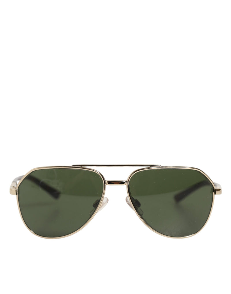 Dolce & Gabbana DG2125 Silver Frame Aviator Shades Eyewear Sunglasses