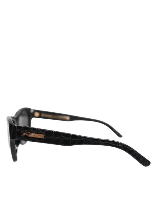 Dolce & Gabbana DG4177 Black Leather Frame Tinted Lens Sunglasses - ClickThatClicks 