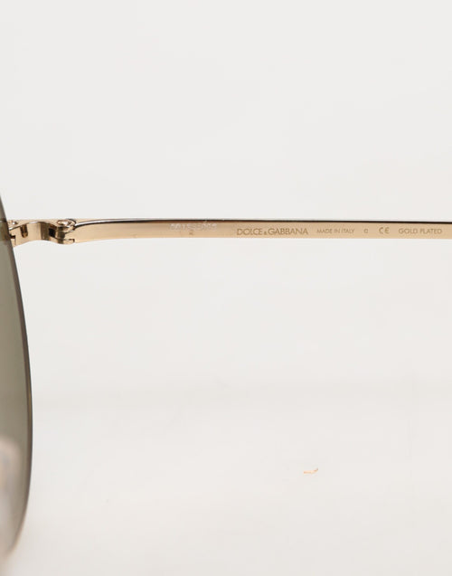 Dolce & Gabbana Gold Metal Round Shades Eyewear Sunglasses - ClickThatClicks 