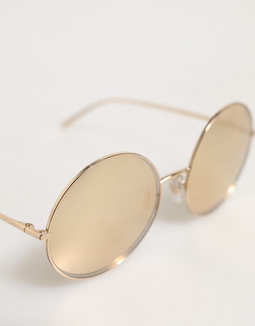 Dolce & Gabbana Gold Metal Round Shades Eyewear Sunglasses - ClickThatClicks 