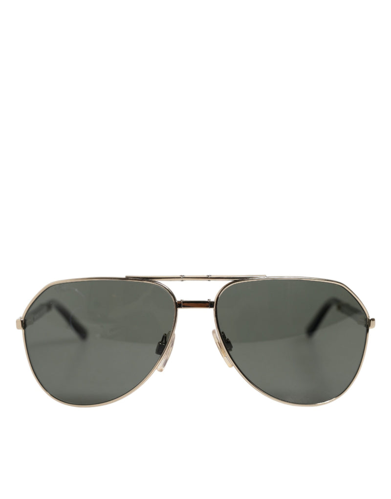 Dolce & Gabbana DG2106K Black Gold Plated Polarized MetalFrame Sunglasses