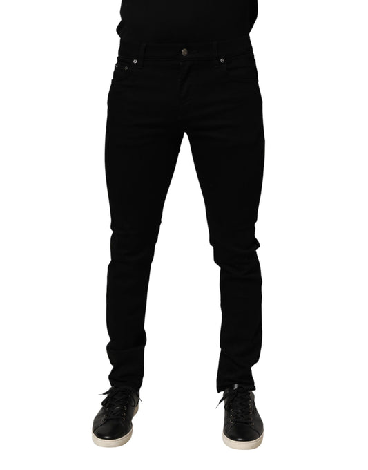 Dolce & Gabbana Black Cotton Stretch Slim Fit Men Denim Jeans - ClickThatClicks 