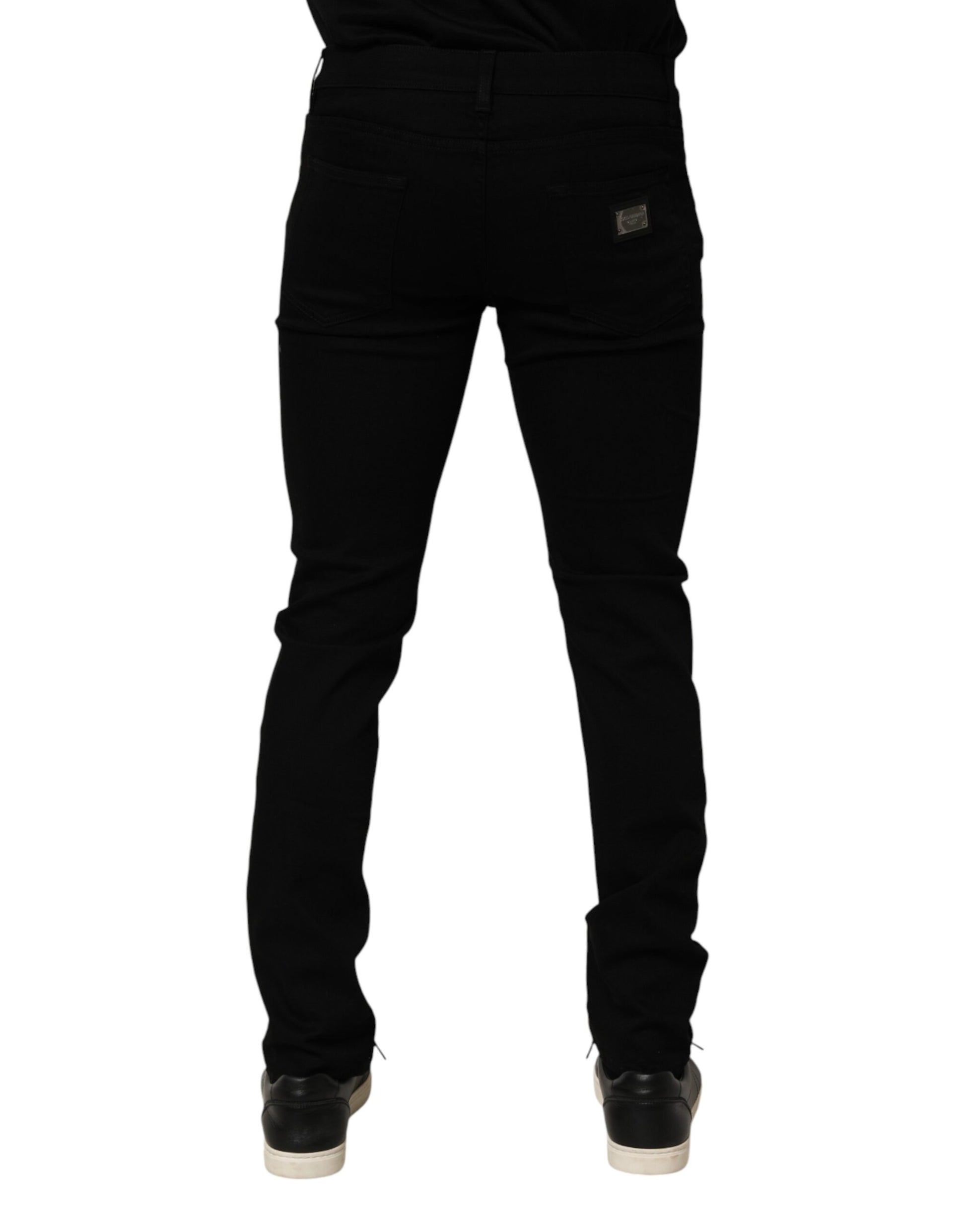 Dolce & Gabbana Black Cotton Stretch Slim Fit Men Denim Jeans - ClickThatClicks 