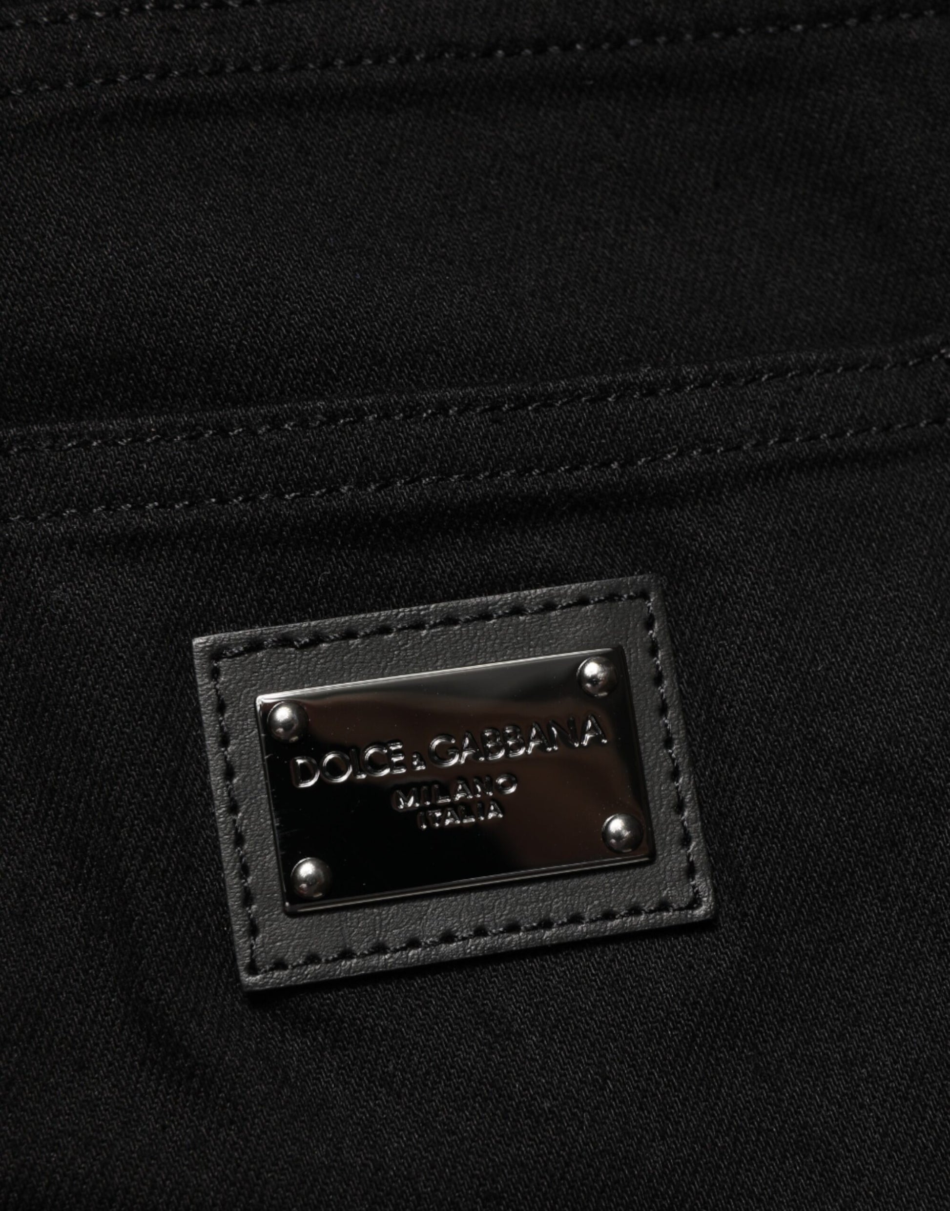 Dolce & Gabbana Black Cotton Stretch Slim Fit Men Denim Jeans - ClickThatClicks 