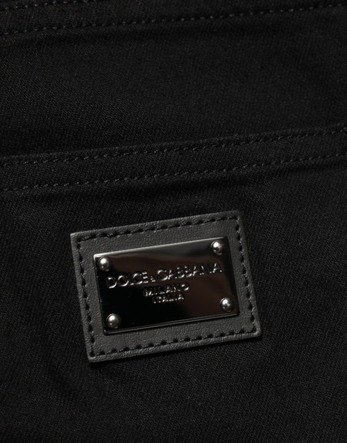 Dolce & Gabbana Black Cotton Stretch Slim Fit Men Denim Jeans - ClickThatClicks 
