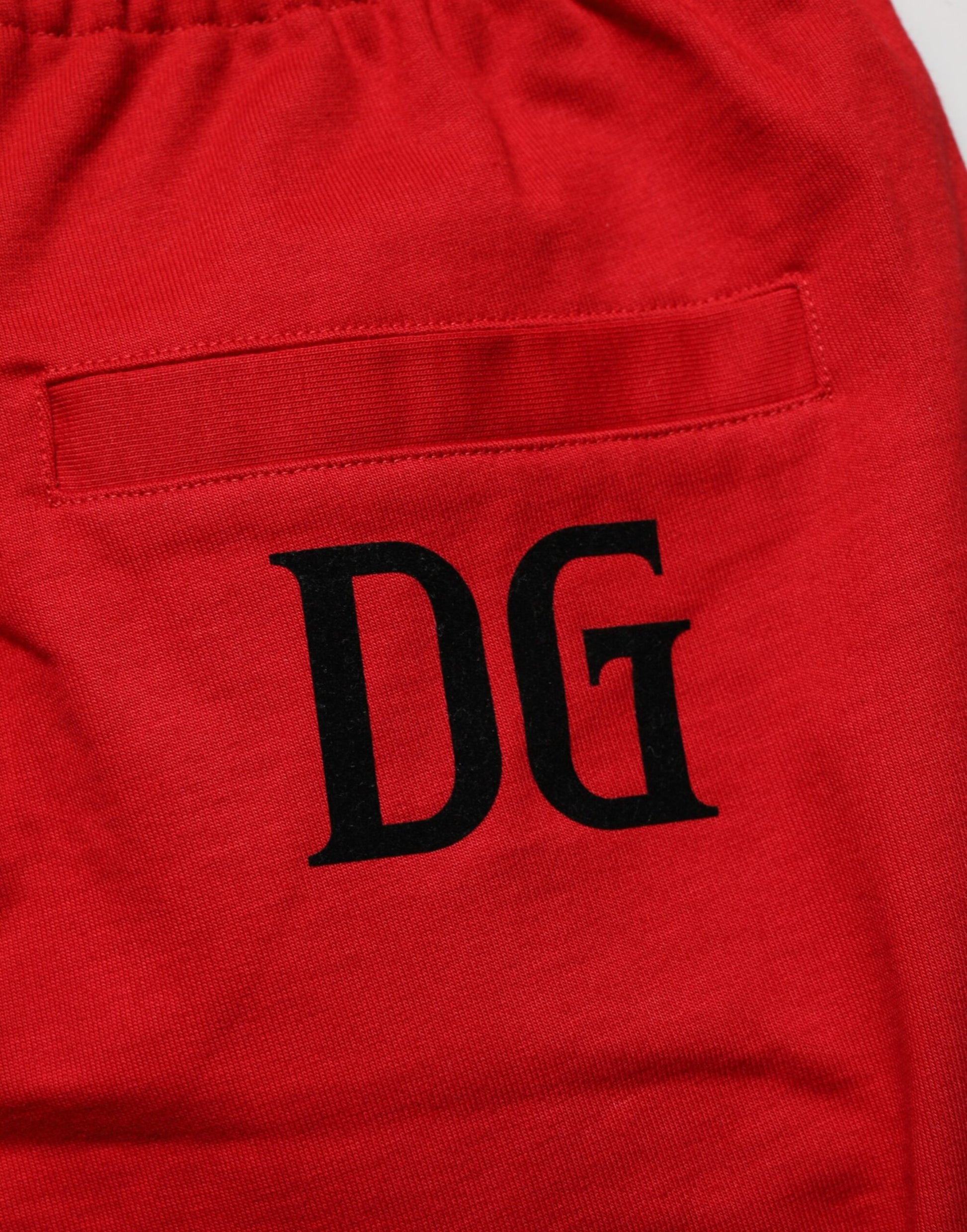 Dolce & Gabbana Red Cotton MidWaist Drawstring Bermuda Pants - ClickThatClicks 