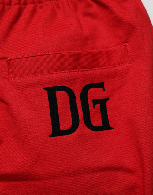 Dolce & Gabbana Red Cotton MidWaist Drawstring Bermuda Pants - ClickThatClicks 