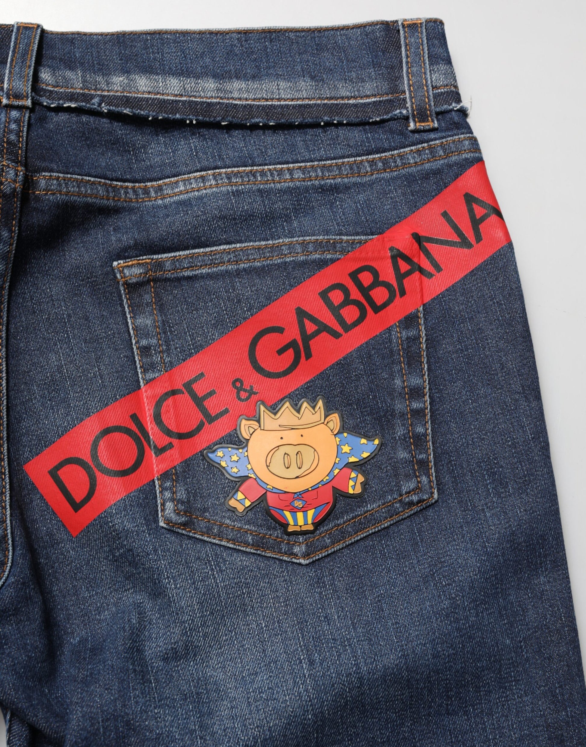 Dolce & Gabbana Blue Cotton Stretch Skinny Men Denim Jeans - ClickThatClicks 