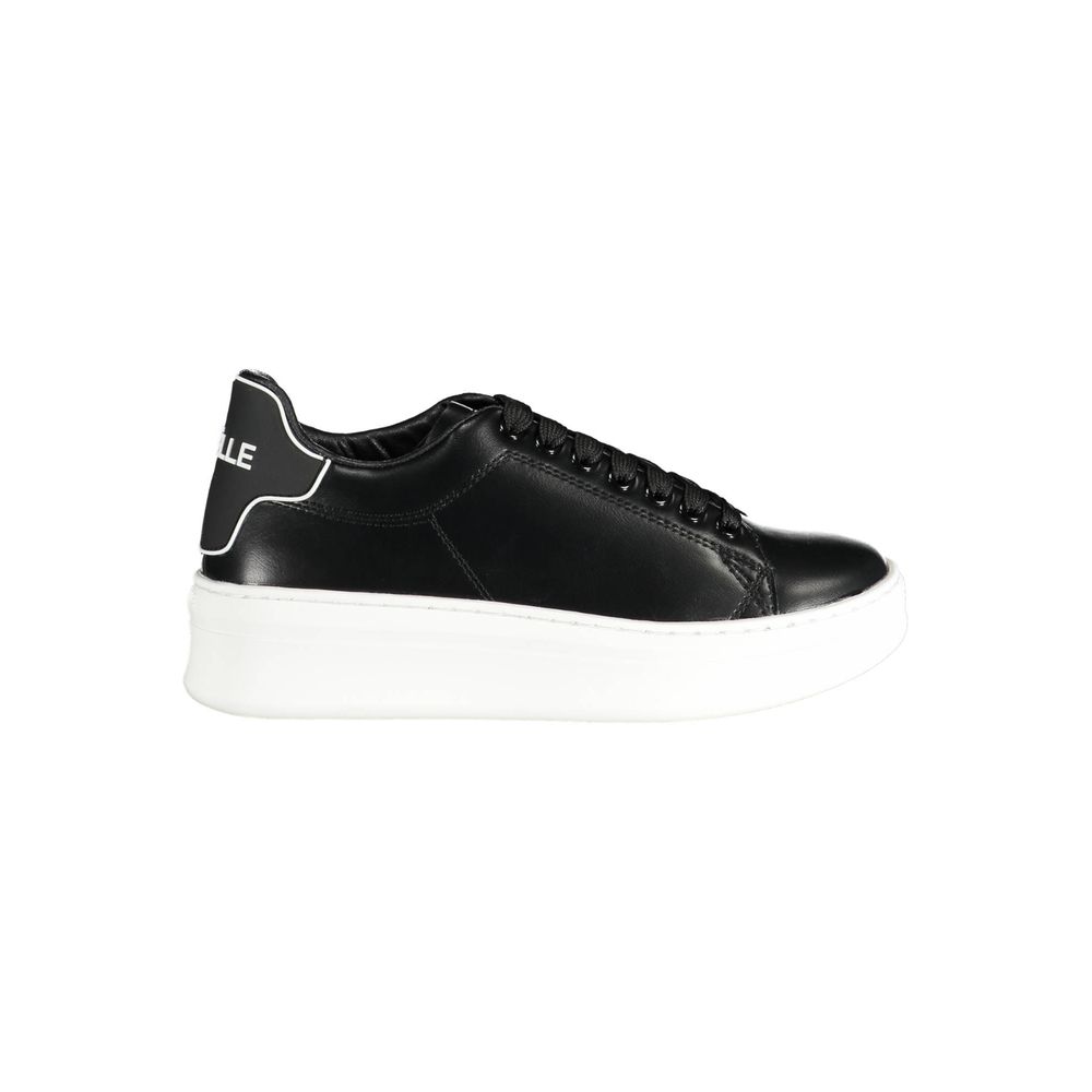 Gaelle Paris Black Polyurethane Women Sneaker - ClickThatClicks 