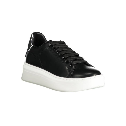 Gaelle Paris Black Polyurethane Women Sneaker - ClickThatClicks 