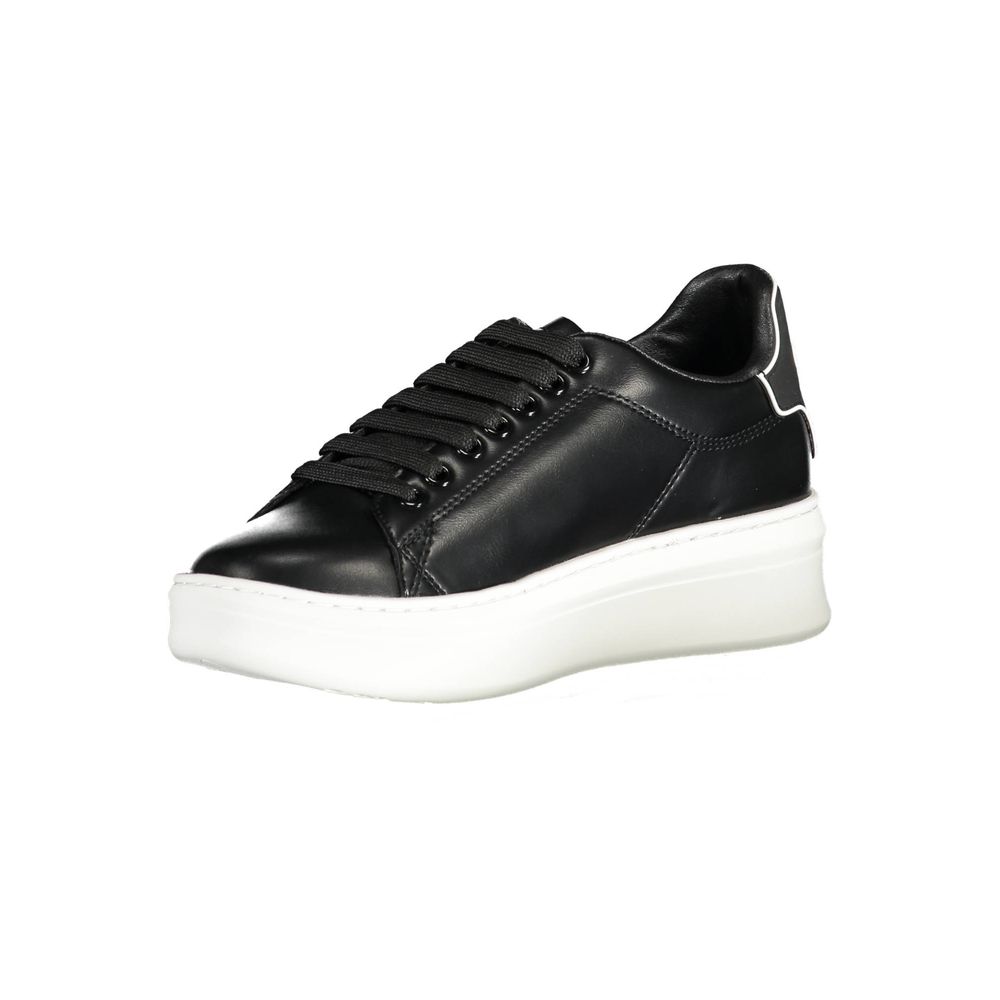 Gaelle Paris Black Polyurethane Women Sneaker - ClickThatClicks 