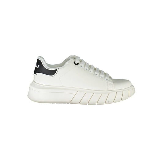 Gaelle Paris White Polyurethane Women Sneaker - ClickThatClicks 
