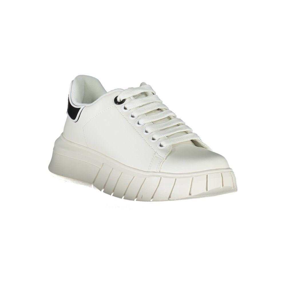 Gaelle Paris White Polyurethane Women Sneaker - ClickThatClicks 