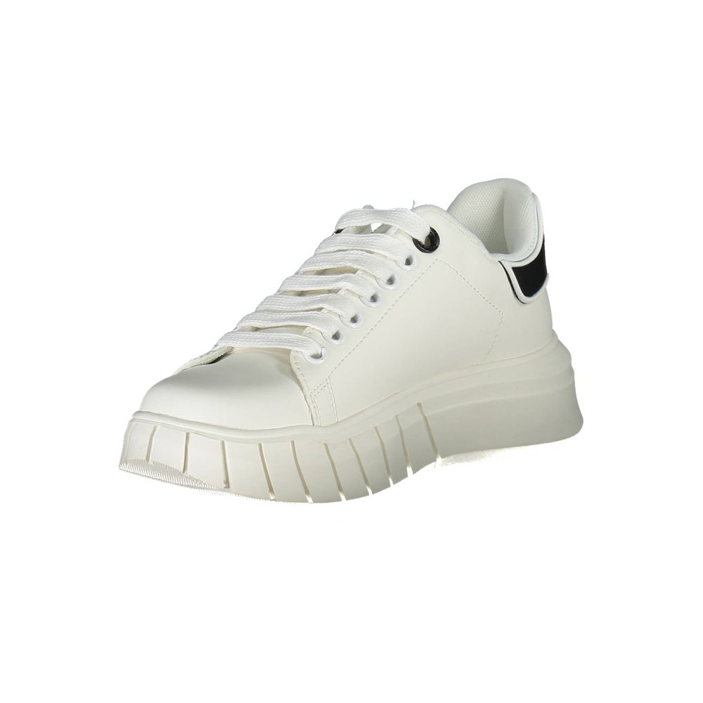 Gaelle Paris White Polyurethane Women Sneaker - ClickThatClicks 