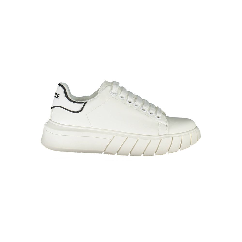 Gaelle Paris White Polyurethane Women Sneaker - ClickThatClicks 