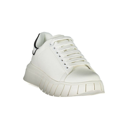 Gaelle Paris White Polyurethane Women Sneaker - ClickThatClicks 