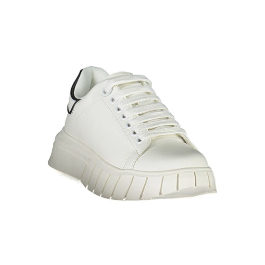 Gaelle Paris White Polyurethane Women Sneaker - ClickThatClicks 