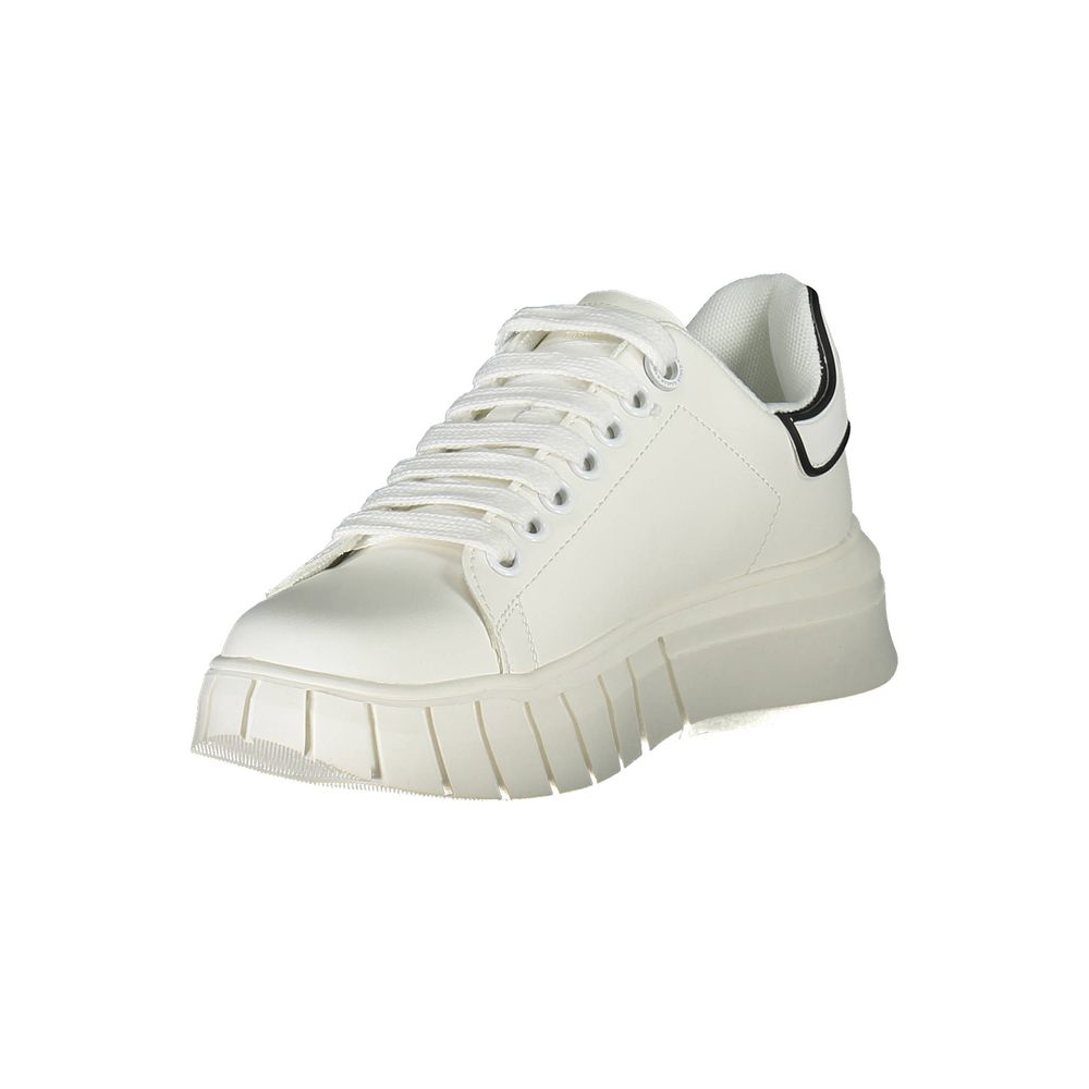 Gaelle Paris White Polyurethane Women Sneaker - ClickThatClicks 