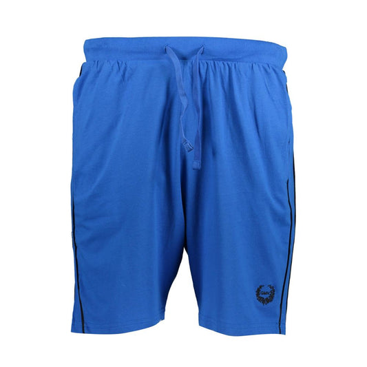 Gianmarco Venturi Blue Cotton Men's Sweatpant Shorts - ClickThatClicks 