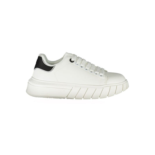 Gaelle Paris White Polyurethane Women Sneaker - ClickThatClicks 