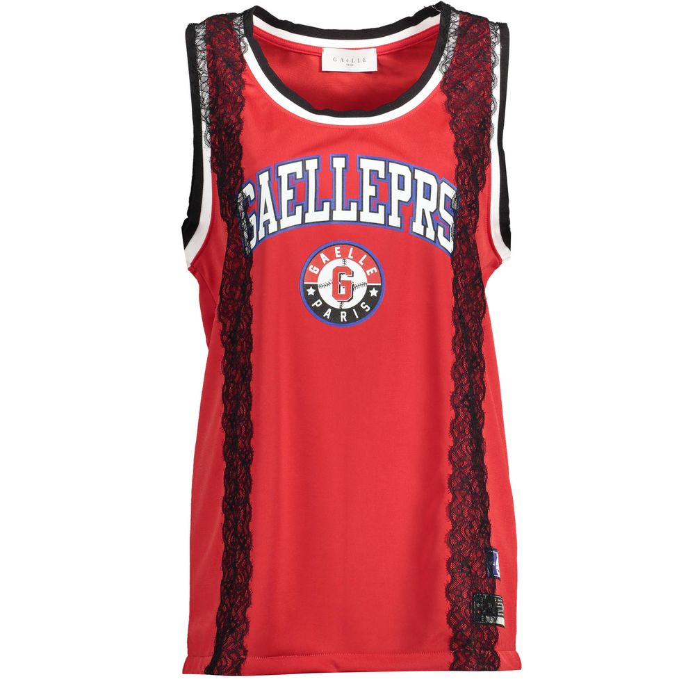 Gaelle Paris Red Polyester T-Shirt