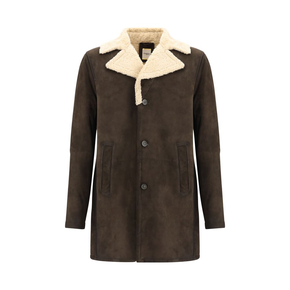 D'amico Brown Leather Coat