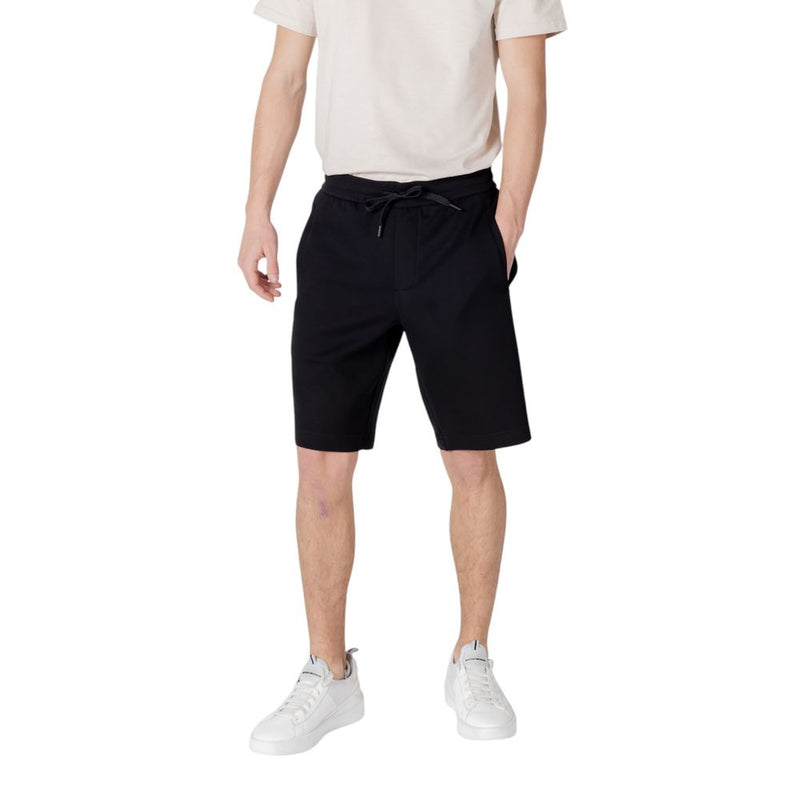 Armani Exchange Black Cotton Bermuda Shorts