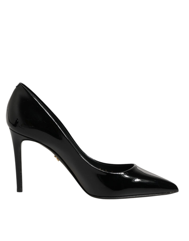 Dolce & Gabbana Black Leather Stiletto Heels Pumps Shoes