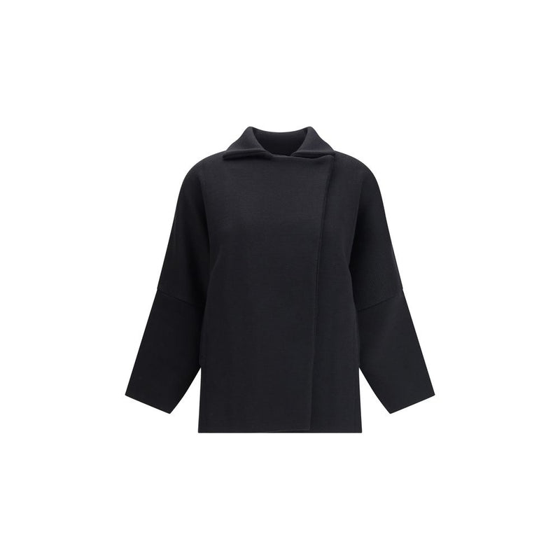 Ella Black Merino Wool Coat