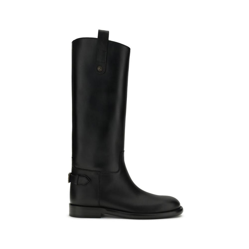 Burberry Black Calf Leather Bos Taurus Boots